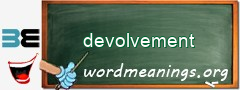 WordMeaning blackboard for devolvement